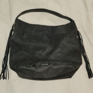Rebecca Mindkoff Black Hobo Bag With Fringe